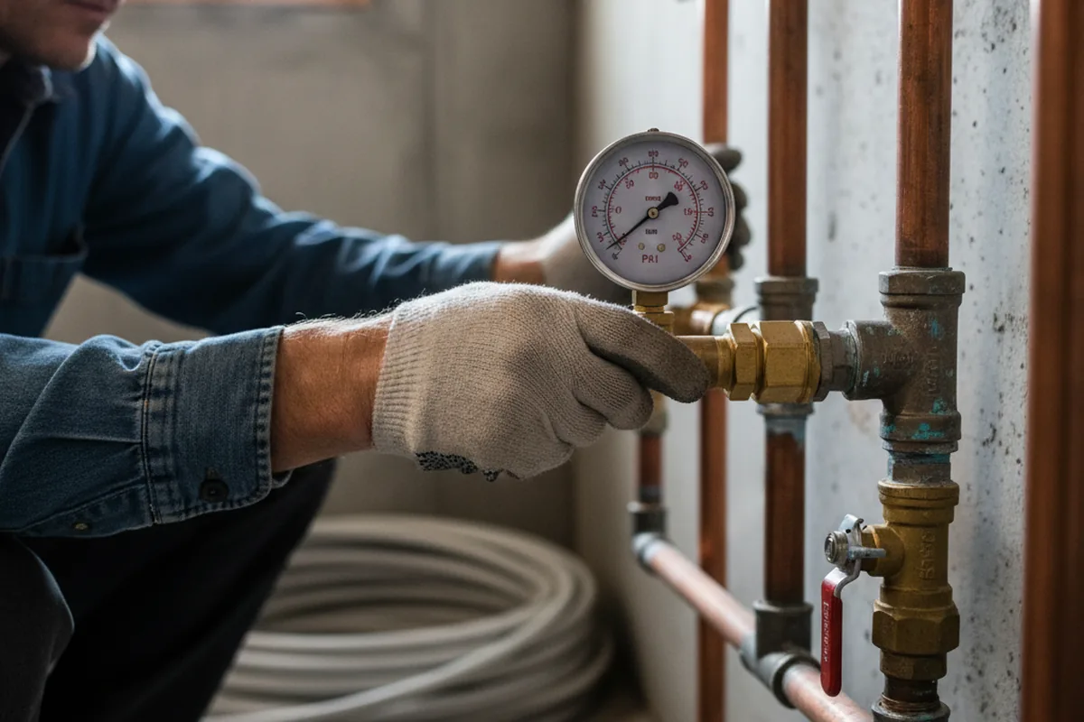 Pressure testing a repaired line during Water Line Repair in Bozeman
